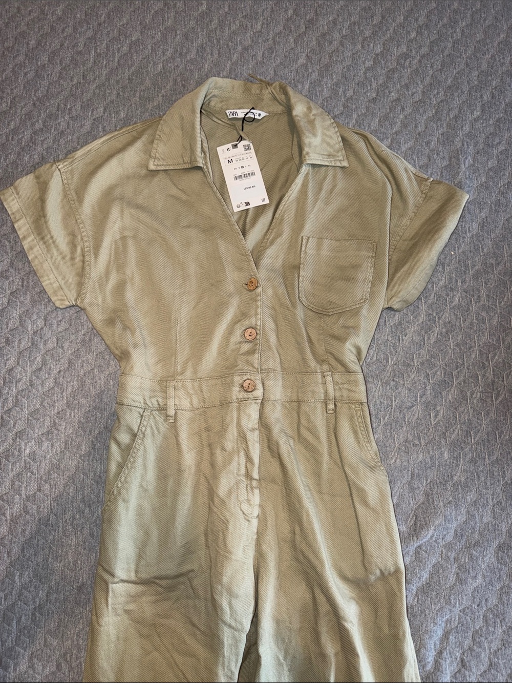 Zara women olive green jumpsuit